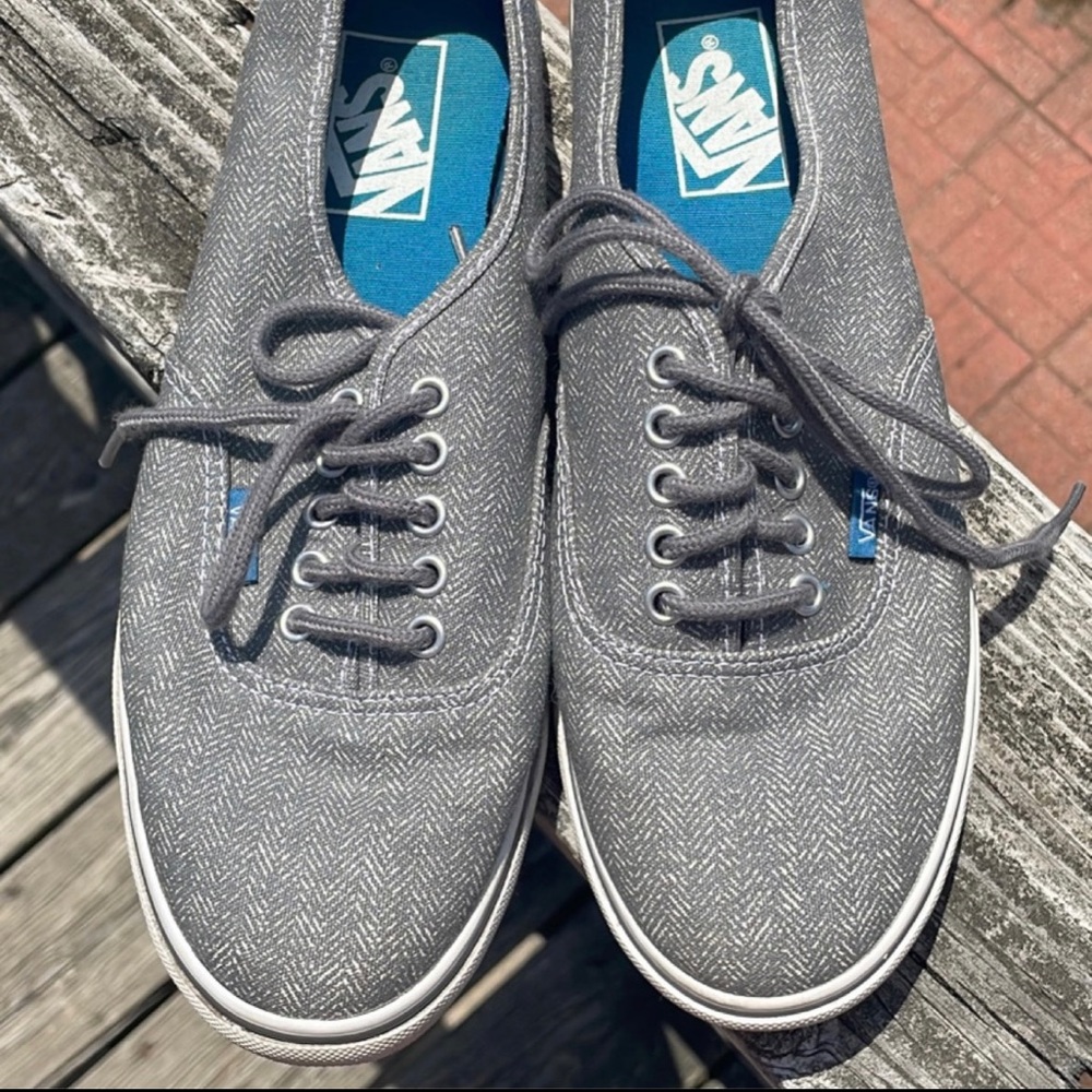 Herringbone patterned Vans 7 men 8.5 womens